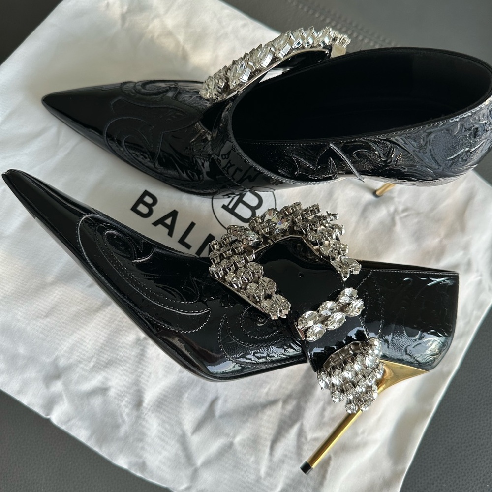 Balmain Clara 95mm crystal-embellished pumps